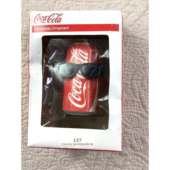 Coca-Cola Christmas Tree Ornament Soda Can*Sunglasses Kurt S Adler*Holiday Gift - Picture 1 of 5